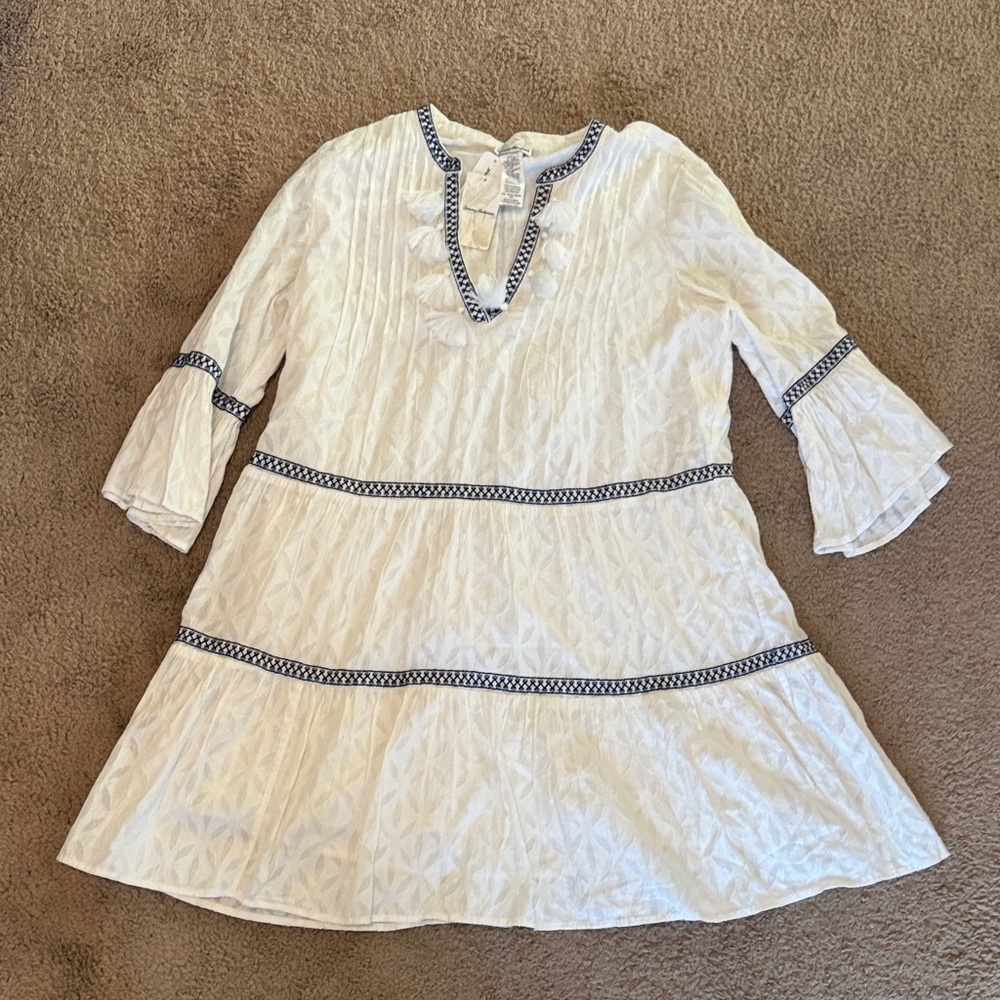 Tommy Bahama White Dress with Navy Trim